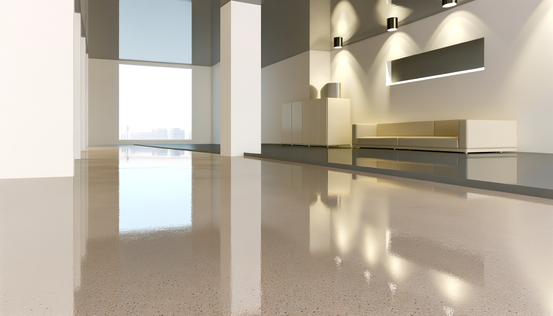 Modern tér fényes önterülő műgyanta padlóval